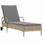 vidaXL Sonnenliegen mit Auflagen 2 Stk. Beige Poly Rattan vidaXL Sonnenliegen mit Auflagen 2 Stk. Beige Poly Rattan