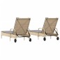 vidaXL Sonnenliegen mit Auflagen 2 Stk. Beige Poly Rattan vidaXL Sonnenliegen mit Auflagen 2 Stk. Beige Poly Rattan