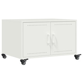 vidaXL Couchtisch Weiß 68x50x43,5 cm Kaltgewalzter Stahl