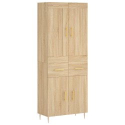 Highboard Sonoma-Eiche 69,5x34x180 cm Holzwerkstoff