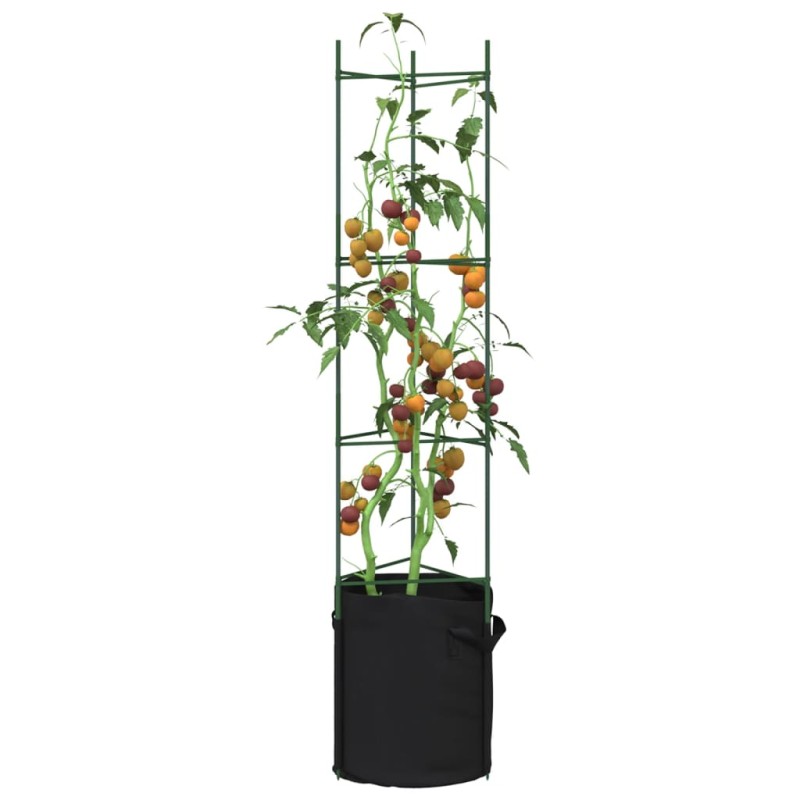 vidaXL Tomatenkäfige mit Pflanzsäcken 4 Stk. 154 cm Stahl und PP vidaXL Tomatenkäfige mit Pflanzsäcken 4 Stk. 154 cm Stahl und PP