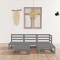 vidaXL 5-tlg. Garten-Lounge-Set Grau Massivholz Kiefer vidaXL 5-tlg. Garten-Lounge-Set Grau Massivholz Kiefer