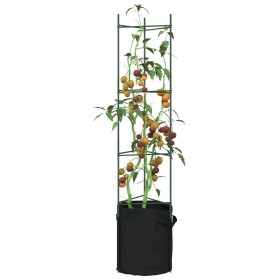 vidaXL Tomatenkäfige mit Pflanzsäcken 6 Stk. 154 cm Stahl und PP