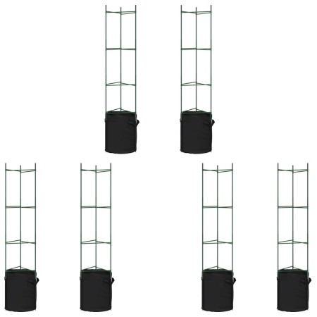 vidaXL Tomatenkäfige mit Pflanzsäcken 6 Stk. 154 cm Stahl und PP
