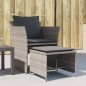 vidaXL Gartenstuhl mit Fußhocker Grau Poly Rattan vidaXL Gartenstuhl mit Fußhocker Grau Poly Rattan