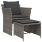 vidaXL Gartenstuhl mit Fußhocker Grau Poly Rattan vidaXL Gartenstuhl mit Fußhocker Grau Poly Rattan