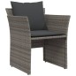 vidaXL Gartenstuhl mit Fußhocker Grau Poly Rattan vidaXL Gartenstuhl mit Fußhocker Grau Poly Rattan