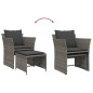 vidaXL Gartenstuhl mit Fußhocker Grau Poly Rattan vidaXL Gartenstuhl mit Fußhocker Grau Poly Rattan