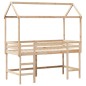 vidaXL Hochbett mit Leiter und Dach 90x190 cm Massivholz Kiefer vidaXL Hochbett mit Leiter und Dach 90x190 cm Massivholz Kiefer