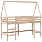 vidaXL Hochbett mit Leiter und Dach 90x190 cm Massivholz Kiefer vidaXL Hochbett mit Leiter und Dach 90x190 cm Massivholz Kiefer