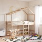 vidaXL Hochbett mit Leiter und Dach 80x200 cm Massivholz Kiefer vidaXL Hochbett mit Leiter und Dach 80x200 cm Massivholz Kiefer