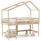 vidaXL Hochbett mit Leiter und Dach 90x200 cm Massivholz Kiefer vidaXL Hochbett mit Leiter und Dach 90x200 cm Massivholz Kiefer