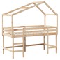 vidaXL Hochbett mit Leiter und Dach 90x200 cm Massivholz Kiefer vidaXL Hochbett mit Leiter und Dach 90x200 cm Massivholz Kiefer