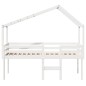 vidaXL Hochbett mit Dach Weiß 90x200 cm Massivholz Kiefer vidaXL Hochbett mit Dach Weiß 90x200 cm Massivholz Kiefer