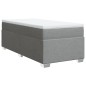 vidaXL Boxspringbett mit Matratze Hellgrau 80x200 cm Stoff vidaXL Boxspringbett mit Matratze Hellgrau 80x200 cm Stoff