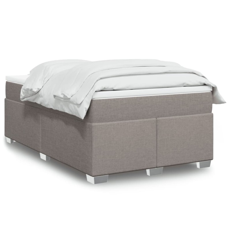 vidaXL Boxspringbett mit Matratze Taupe 120x200 cm Stoff vidaXL Boxspringbett mit Matratze Taupe 120x200 cm Stoff
