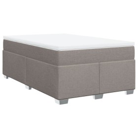 vidaXL Boxspringbett mit Matratze Taupe 120x200 cm Stoff