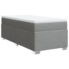 vidaXL Boxspringbett mit Matratze Hellgrau 90x190 cm Stoff