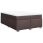 vidaXL Boxspringbett mit Matratze Dunkelbraun 140x190 cm Stoff vidaXL Boxspringbett mit Matratze Dunkelbraun 140x190 cm Stoff