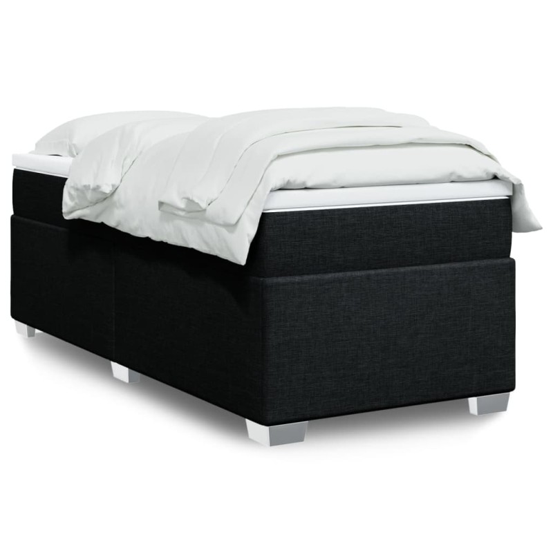 vidaXL Boxspringbett mit Matratze Schwarz 90x190 cm Stoff vidaXL Boxspringbett mit Matratze Schwarz 90x190 cm Stoff