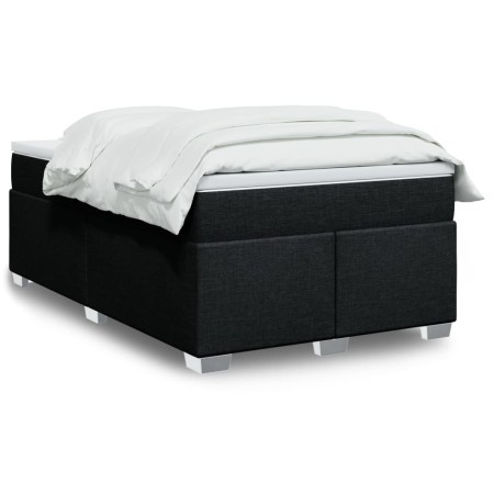 vidaXL Boxspringbett mit Matratze Schwarz 120x200 cm Stoff