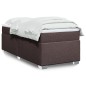 vidaXL Boxspringbett mit Matratze Dunkelbraun 100x200 cm Stoff vidaXL Boxspringbett mit Matratze Dunkelbraun 100x200 cm Stoff
