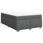 vidaXL Boxspringbett mit Matratze Dunkelgrau 140x190 cm Stoff vidaXL Boxspringbett mit Matratze Dunkelgrau 140x190 cm Stoff