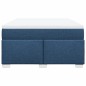 vidaXL Boxspringbett mit Matratze Blau 160x200 cm Stoff vidaXL Boxspringbett mit Matratze Blau 160x200 cm Stoff