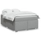 vidaXL Boxspringbett mit Matratze Hellgrau 160x200 cm Stoff vidaXL Boxspringbett mit Matratze Hellgrau 160x200 cm Stoff
