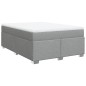 vidaXL Boxspringbett mit Matratze Hellgrau 160x200 cm Stoff vidaXL Boxspringbett mit Matratze Hellgrau 160x200 cm Stoff