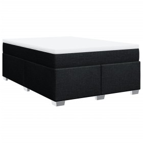 vidaXL Boxspringbett mit Matratze Schwarz 160x200 cm Stoff