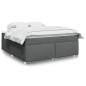 vidaXL Boxspringbett mit Matratze Dunkelgrau 180x200 cm Stoff vidaXL Boxspringbett mit Matratze Dunkelgrau 180x200 cm Stoff