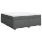 vidaXL Boxspringbett mit Matratze Dunkelgrau 180x200 cm Stoff vidaXL Boxspringbett mit Matratze Dunkelgrau 180x200 cm Stoff