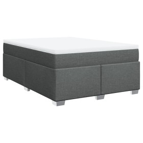 vidaXL Boxspringbett mit Matratze Dunkelgrau 140x200 cm Stoff
