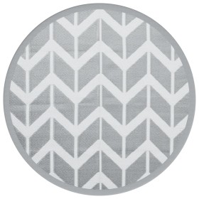 vidaXL Outdoor-Teppich Grau Ø120 cm PP