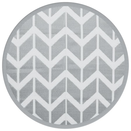 vidaXL Outdoor-Teppich Grau Ø120 cm PP
