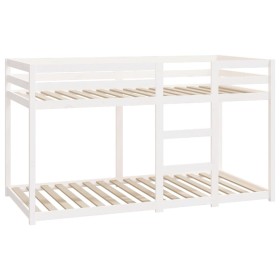 vidaXL Etagenbett Weiß 90x190 cm Massivholz Kiefer