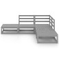 5-tlg. Garten-Lounge-Set Grau Kiefer Massivholz 5-tlg. Garten-Lounge-Set Grau Kiefer Massivholz