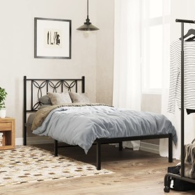 vidaXL Bettgestell mit Kopfteil Metall Schwarz 80x200 cm