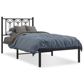 vidaXL Bettgestell mit Kopfteil Metall Schwarz 80x200 cm