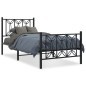 vidaXL Bettgestell mit Kopf- und Fußteil Metall Schwarz 90x190 cm vidaXL Bettgestell mit Kopf- und Fußteil Metall Schwarz 90x190 cm