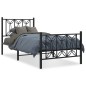 vidaXL Bettgestell mit Kopf- und Fußteil Metall Schwarz 90x190 cm vidaXL Bettgestell mit Kopf- und Fußteil Metall Schwarz 90x190 cm