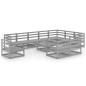 11-tlg. Garten-Lounge-Set Grau Kiefer Massivholz 11-tlg. Garten-Lounge-Set Grau Kiefer Massivholz