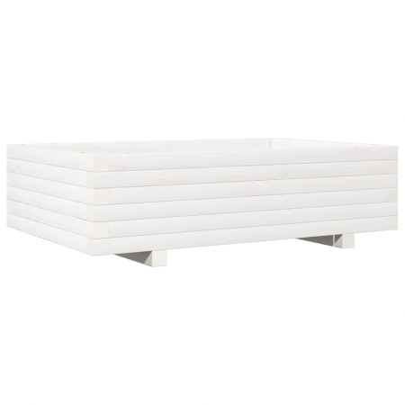 vidaXL Pflanzkübel Weiß 90x60x26,5 cm Massivholz Kiefer
