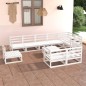 10-tlg. Garten-Lounge-Set Weiß Kiefer Massivholz 10-tlg. Garten-Lounge-Set Weiß Kiefer Massivholz