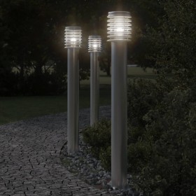 vidaXL Wegeleuchte Silbern 110 cm Edelstahl