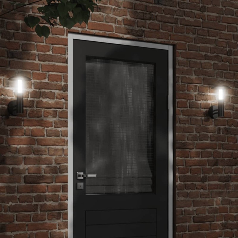 vidaXL Außenwandleuchten 2 Stk. Schwarz Edelstahl vidaXL Außenwandleuchten 2 Stk. Schwarz Edelstahl