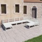vidaXL 9-tlg. Garten-Lounge-Set Weiß Kiefer Massivholz vidaXL 9-tlg. Garten-Lounge-Set Weiß Kiefer Massivholz