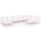vidaXL 9-tlg. Garten-Lounge-Set Weiß Kiefer Massivholz vidaXL 9-tlg. Garten-Lounge-Set Weiß Kiefer Massivholz