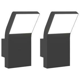 vidaXL LED-Außenwandleuchten 2 Stk. Schwarz Aluminiumdruckguss